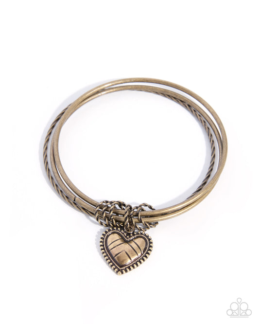 Paparazzi Whirlwind Romance - Brass Bangle Bracelet B2768