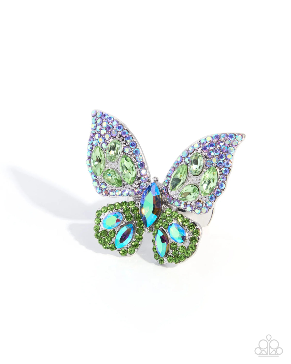 Paparazzi Shimmery Singularity Green Butterfly Ring
