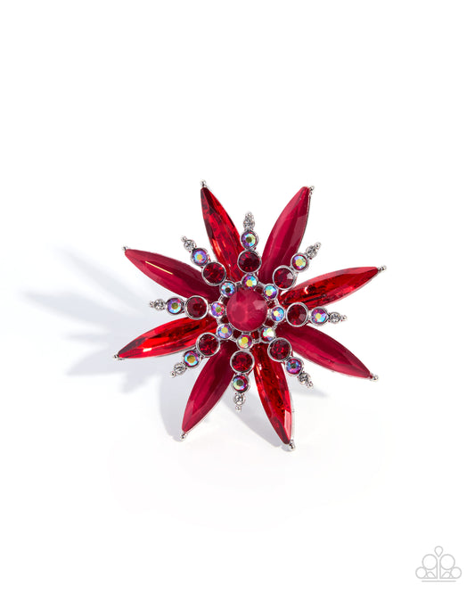 Paparazzi Unlimited Springtime - Red Gem Flower Ring