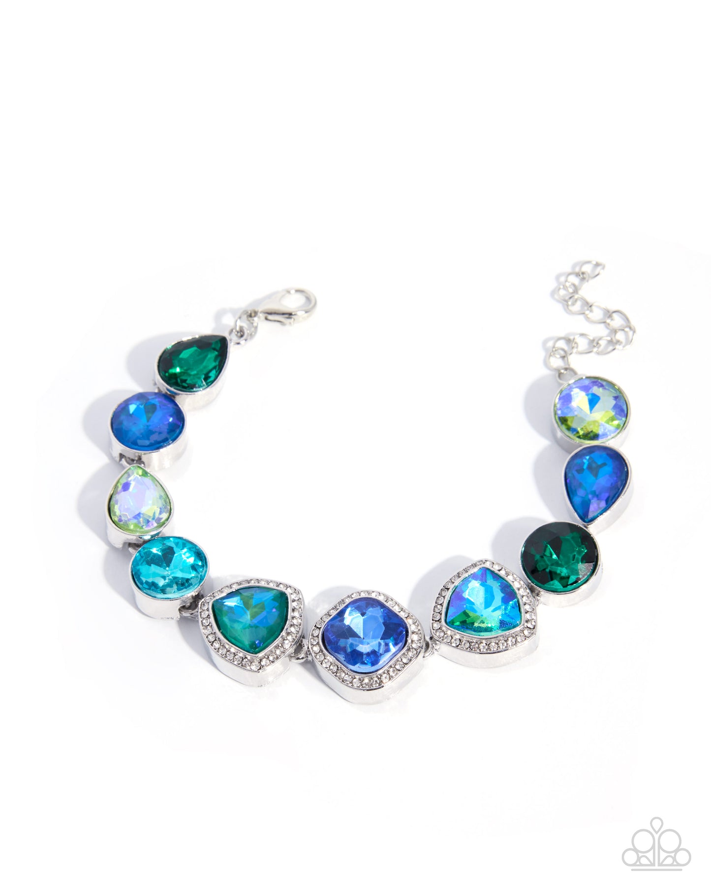 Paparazzi Worldwide Sparkle - Green UV & Multicolored Gem Bracelet