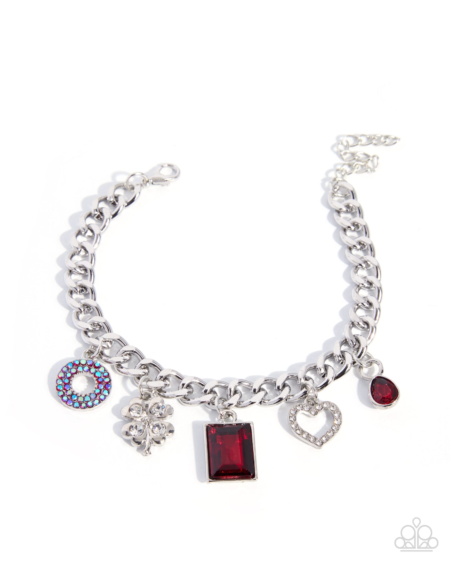Paparazzi Neoclassical Need - Red Gem Charm Style Bracelet