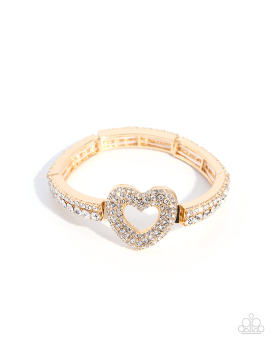 Paparazzi Delightful Daydream - Gold Heart Bracelet