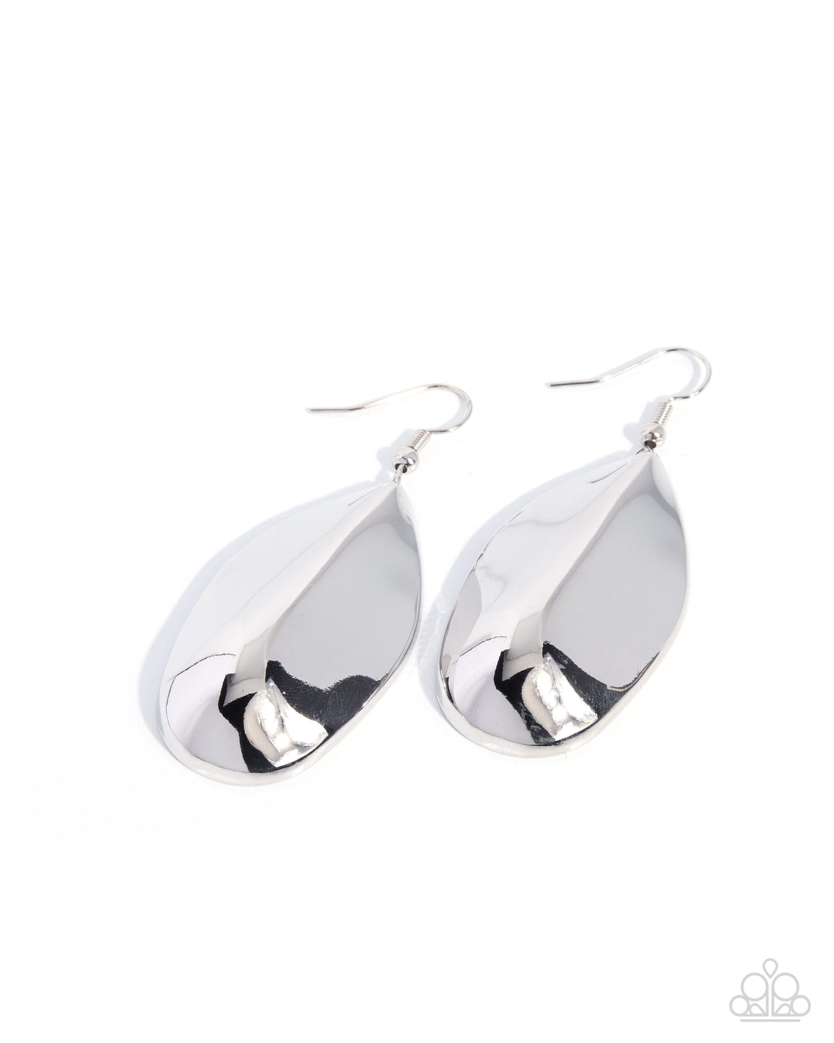 Paparazzi Polished Pinch - Silver High Sheen Earring E3528