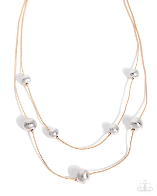 Paparazzi Chic Cadence - Multi Silver & Gold Multi Metal Necklace