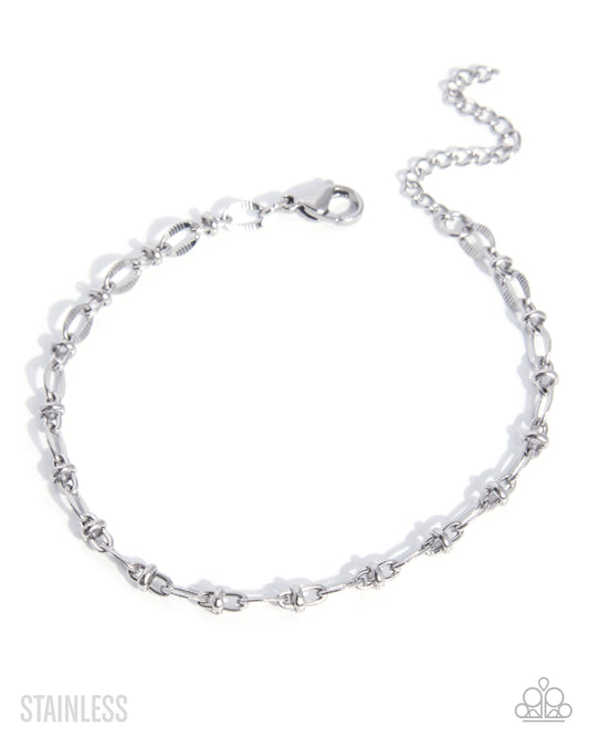 Paparazzi Simple Story - Silver Stainless Steel Bracelet