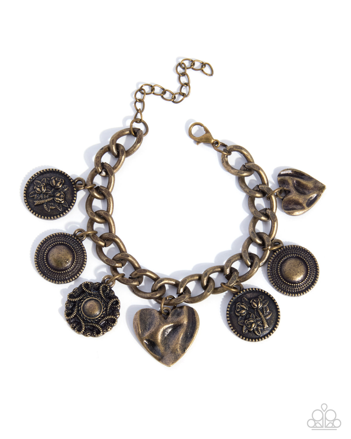Paparazzi Chic Cache - Brass Heart Charm Style Bracelet