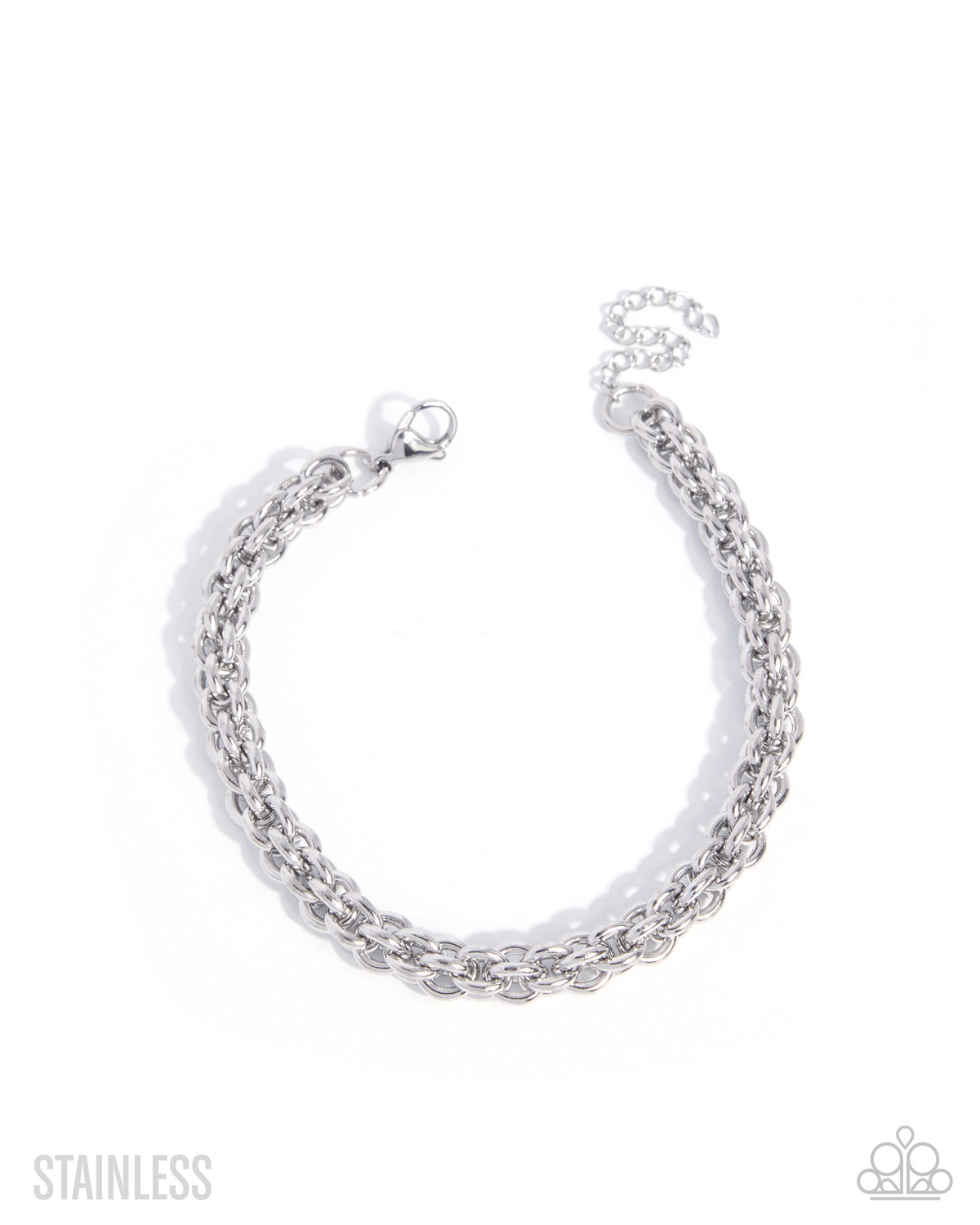 Paparazzi CHAIN Power - Silver Layered Interwoven Link Stainless Steel Urban Men's Bracelet