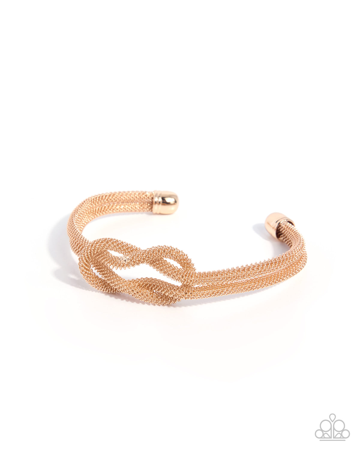 Paparazzi Fierce Finesse - Gold Mesh Knotted Chain Cuff Bracelet