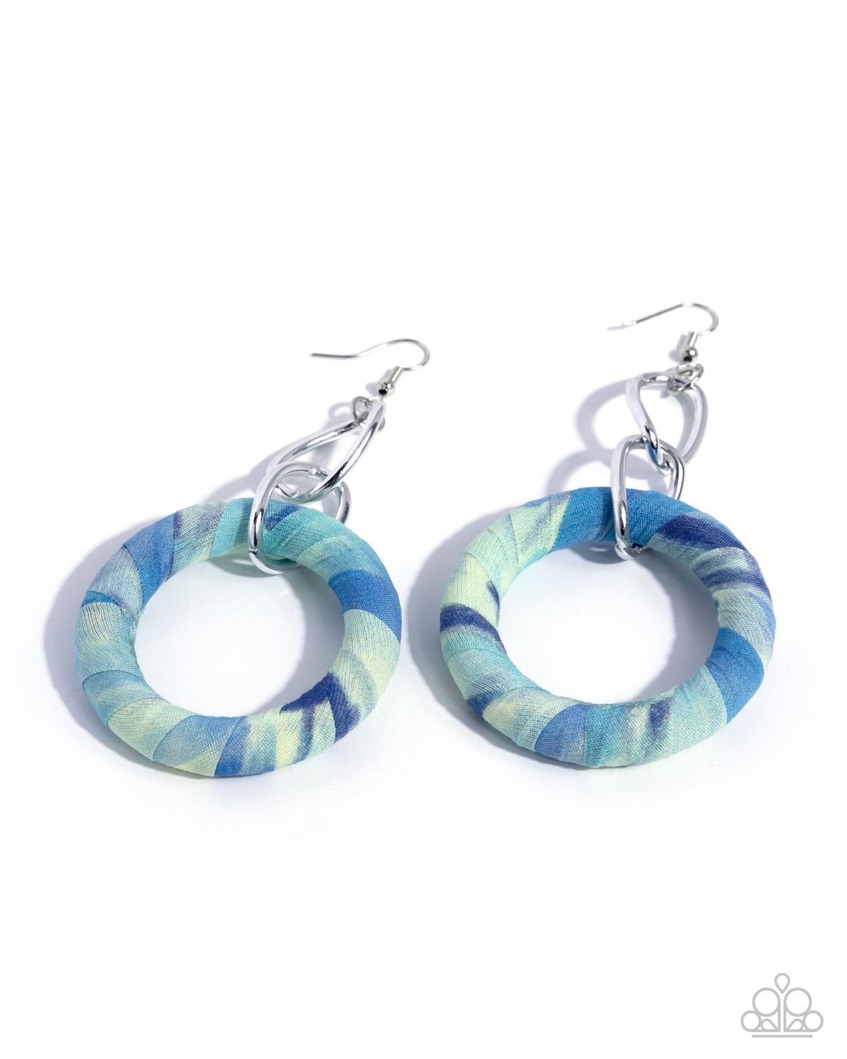 Paparazzi Capitol Color - Blue & Tie-Dyed Fabric Ring Earring
