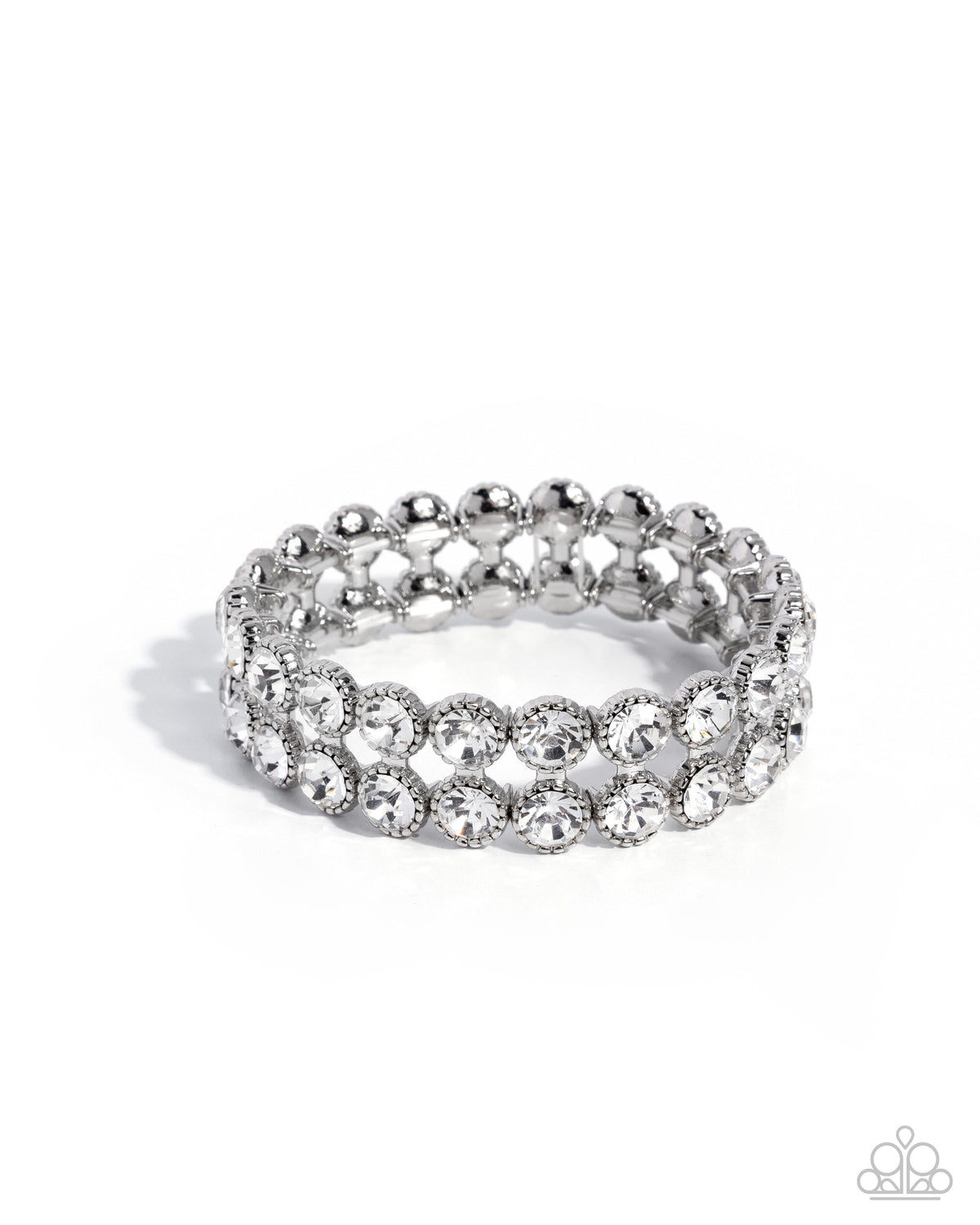 Paparazzi Elaborate Element - White Gem Stretch Bracelet