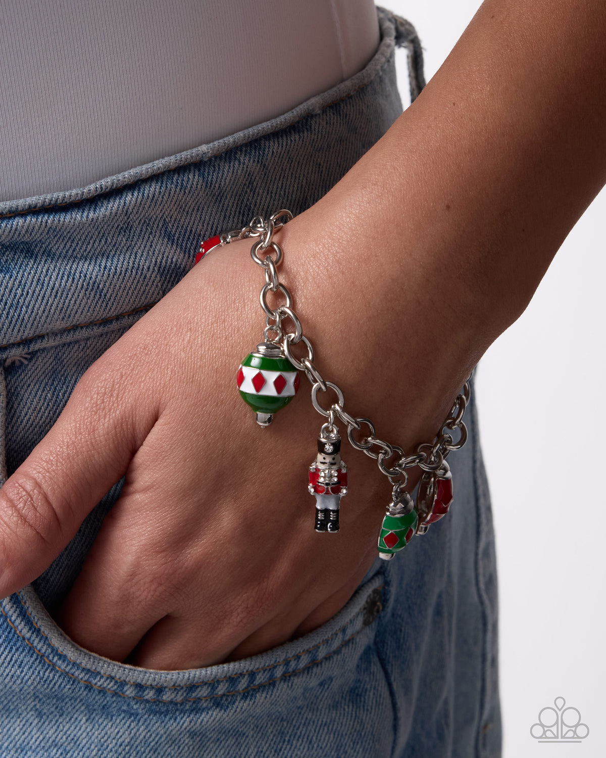 Paparazzi Under The Tree - Multicolored Painted Christmas Charm Bracelet