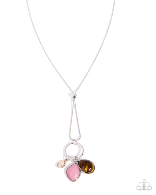 Paparazzi Everfree Element - Brown Tiger's Eye, Rose Quartz Stone & Champagne Gem Necklace