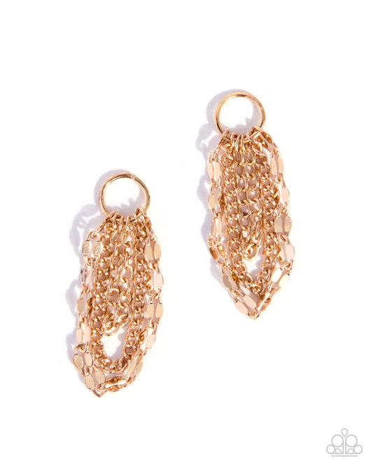 Paparazzi Cascading Call - Gold Cascading Chain Earring Charm EC004