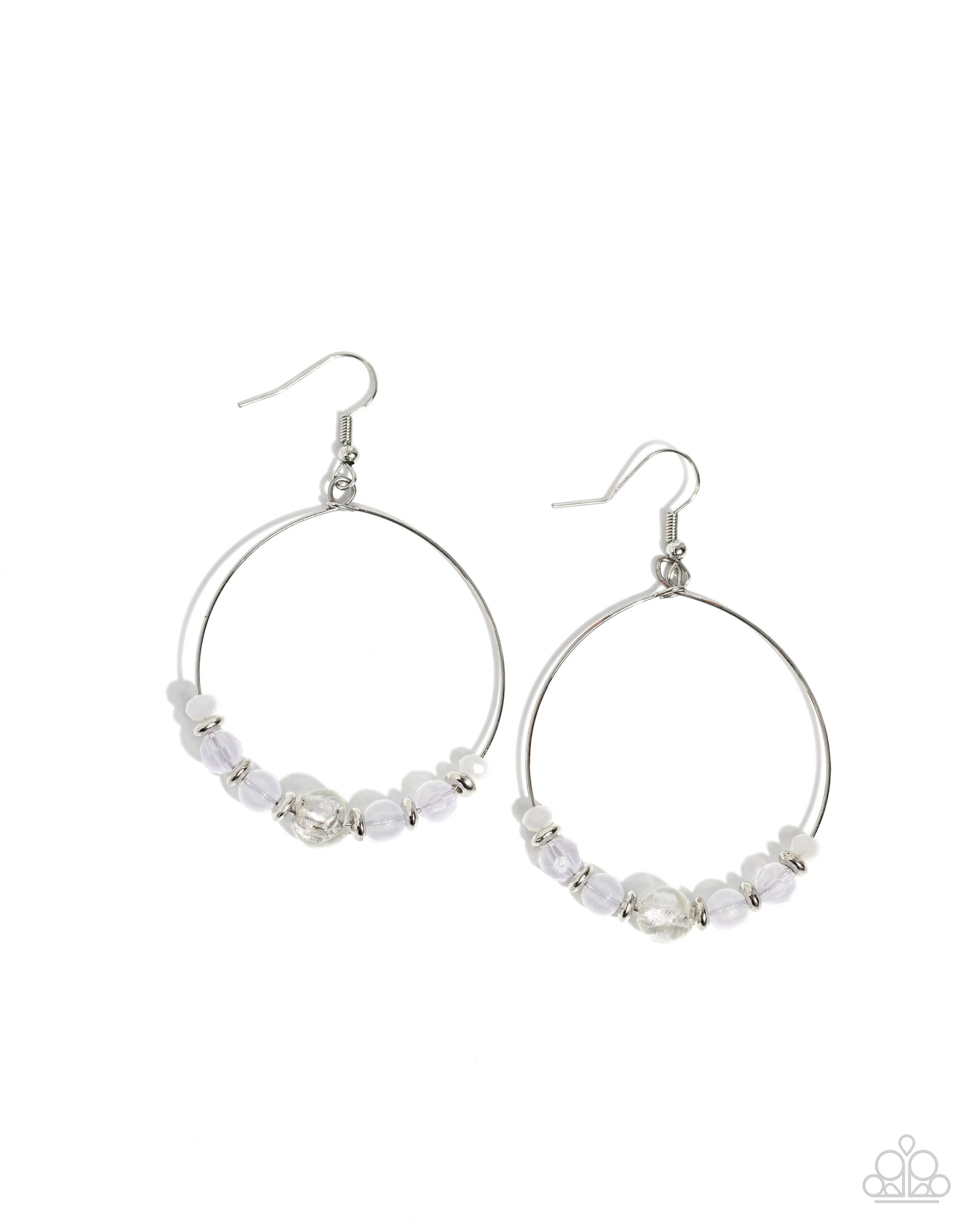 Paparazzi Ambient Afterglow - White Opaque & Glassy Bead Earring E0920