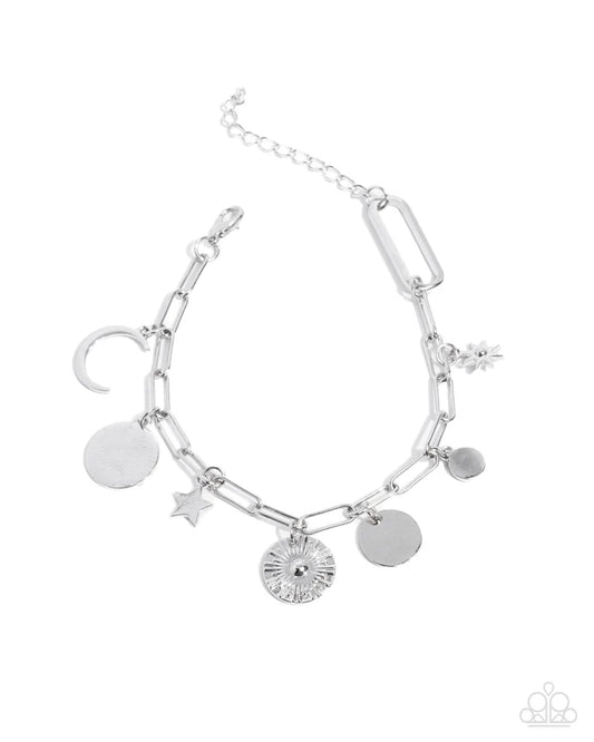 Astral Alias Silver Moon & Star Bracelet Paparazzi B1859