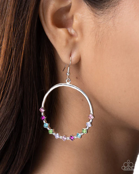 Paparazzi diamond Decor Multicolored Earring Gimme The Glitz 2025 E1470