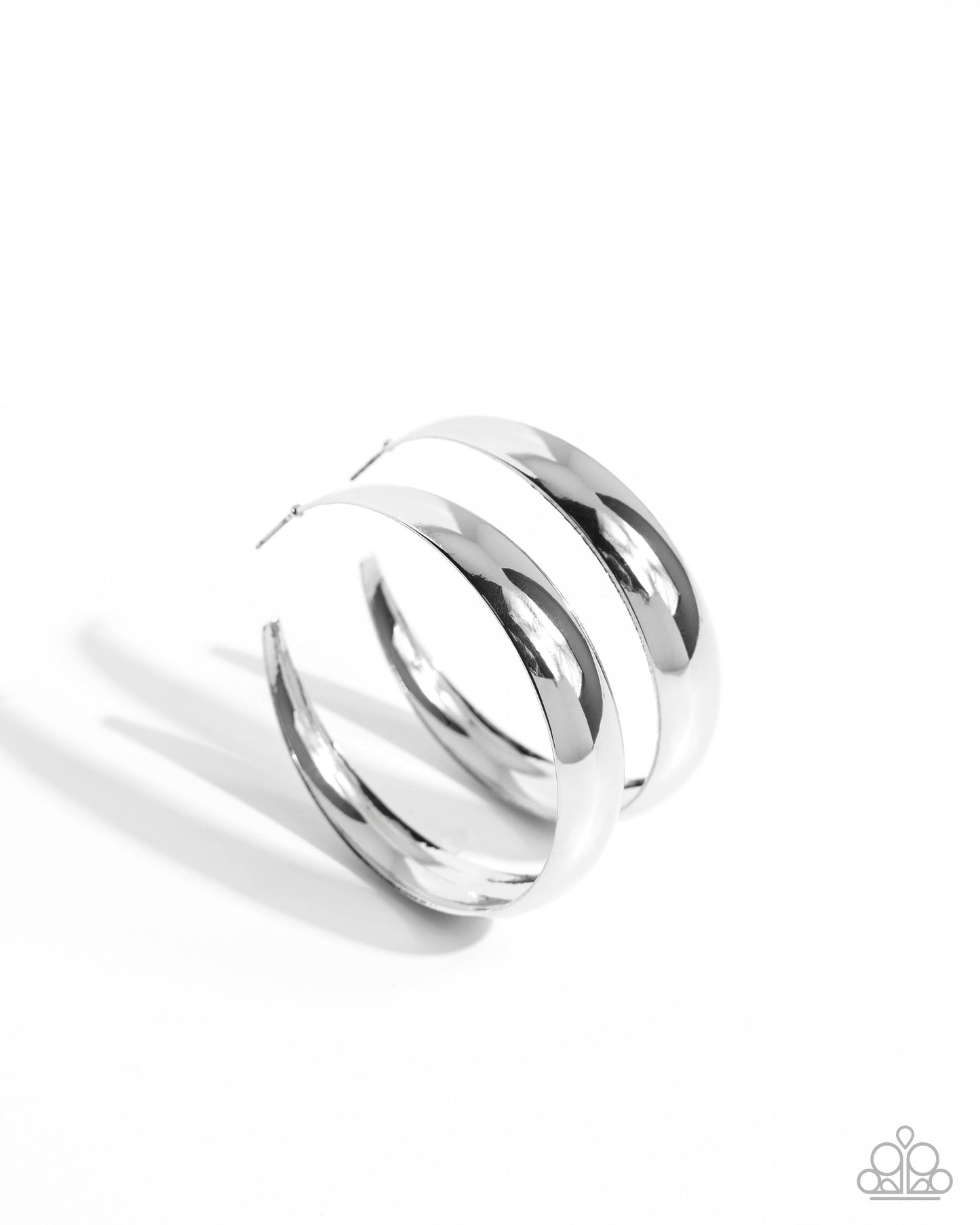 Gravity Generosity Silver Hoop Earrings March 2025 Life Of The Party Paparazzi E2577