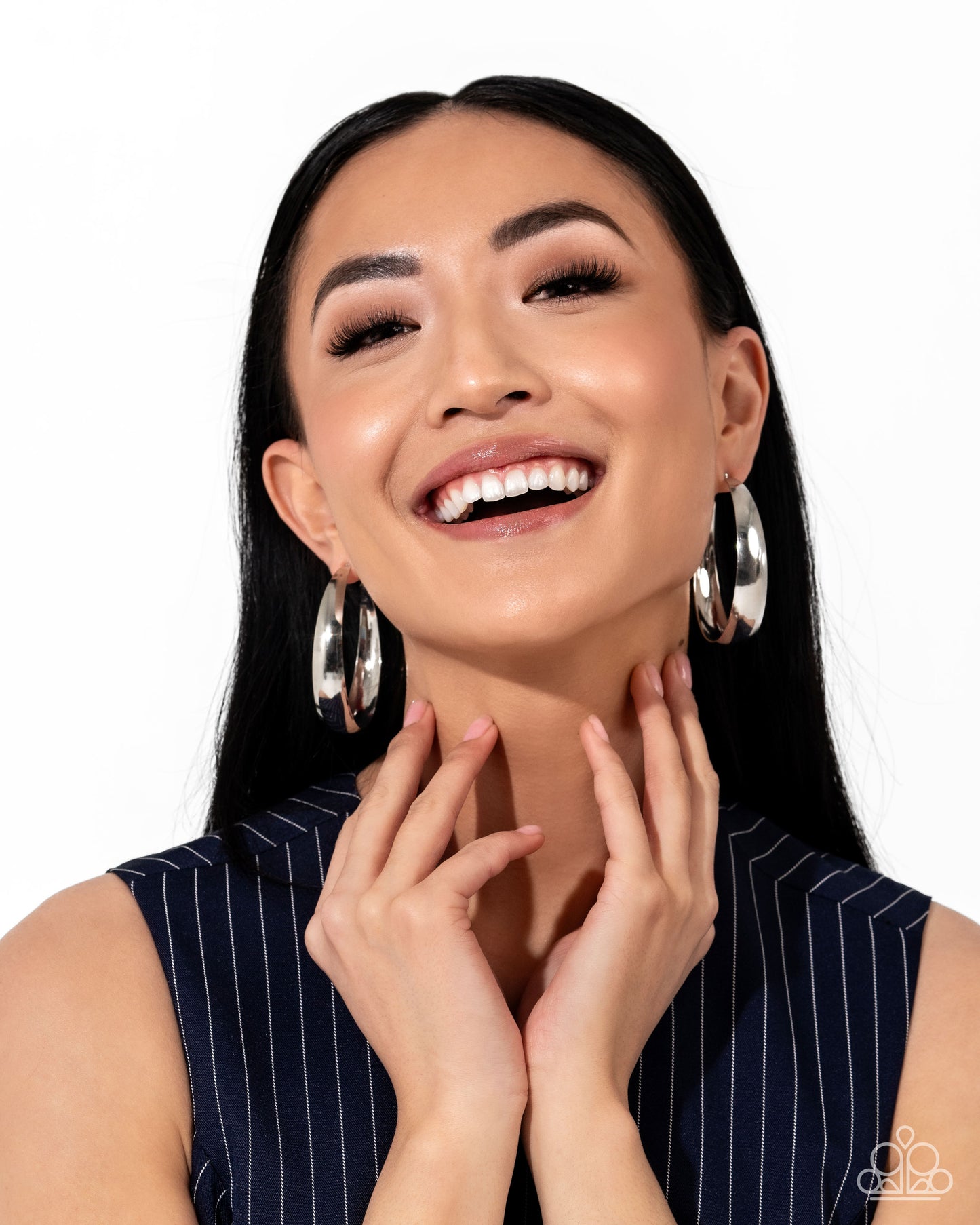 Gravity Generosity Silver Hoop Earrings March 2025 Life Of The Party Paparazzi E2577