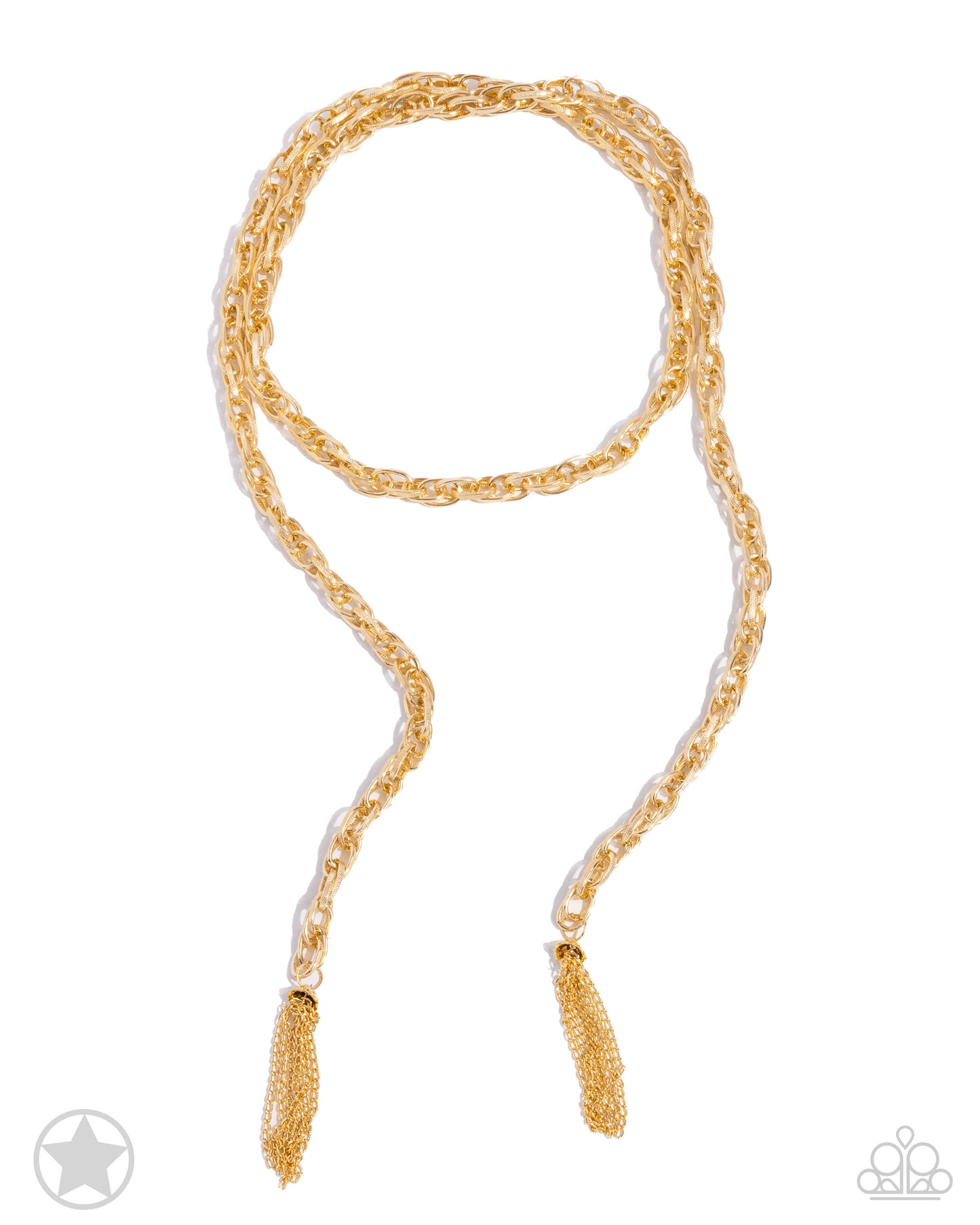 SCARFed For Attention Gold Interlocking Link Blockbuster Necklace Paparazzi N0658