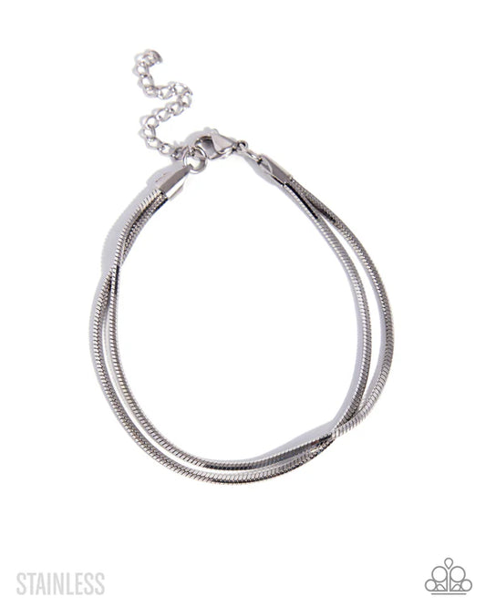 Paparazzi Sassy Sensei - Silver Stainless Steel Bracelet July 2026 Life Of The Party