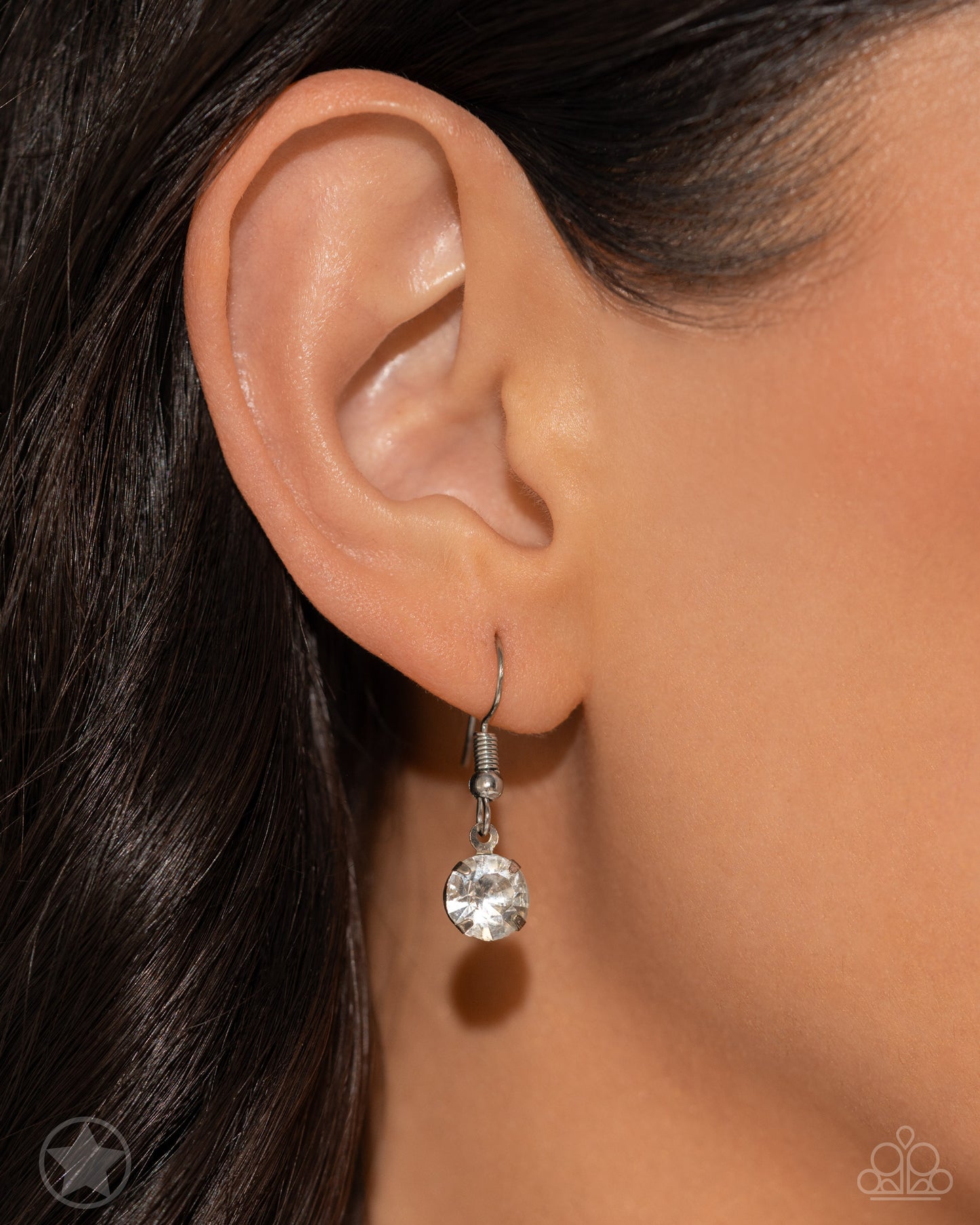 What A Gem White Rhinestone Stunning Solitaire Blockbuster Necklace N0136