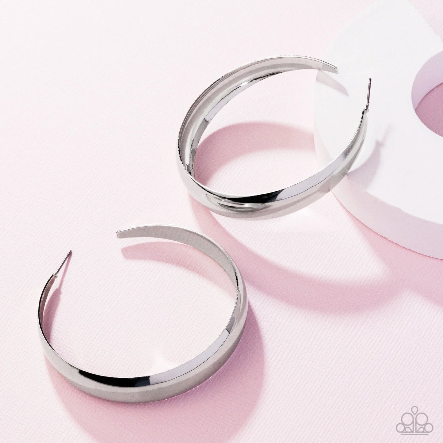 Gravity Generosity Silver Hoop Earrings March 2025 Life Of The Party Paparazzi E2577