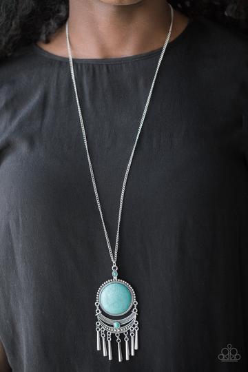 Rural Rustler Blue Santa Fe Style Necklace Paparazzi   N0151