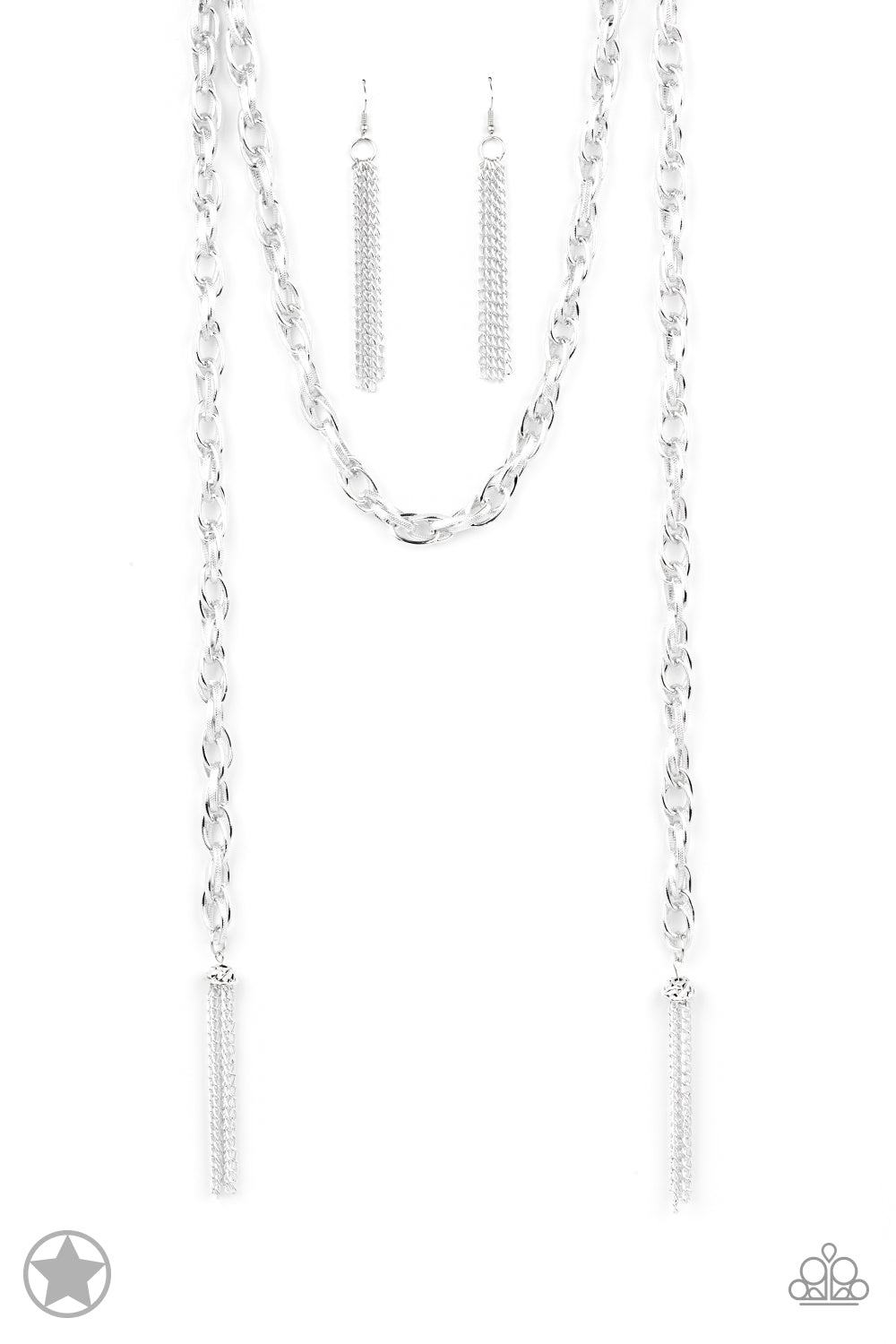 Scarfed For Attention Silver Chain Scarf Blockbuster Necklace Paparazzi N0664