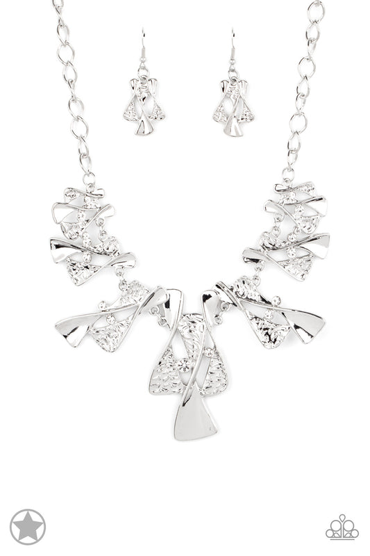 The Sands of Time Silver Blockbuster Necklace Paparazzi N0009