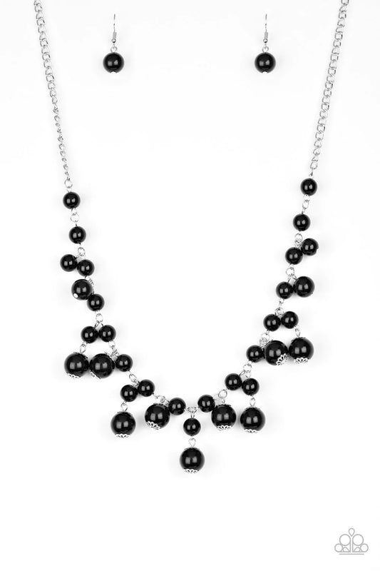 Soon To Be Mrs. Black Bead Silver Necklace Paparazzi N0983