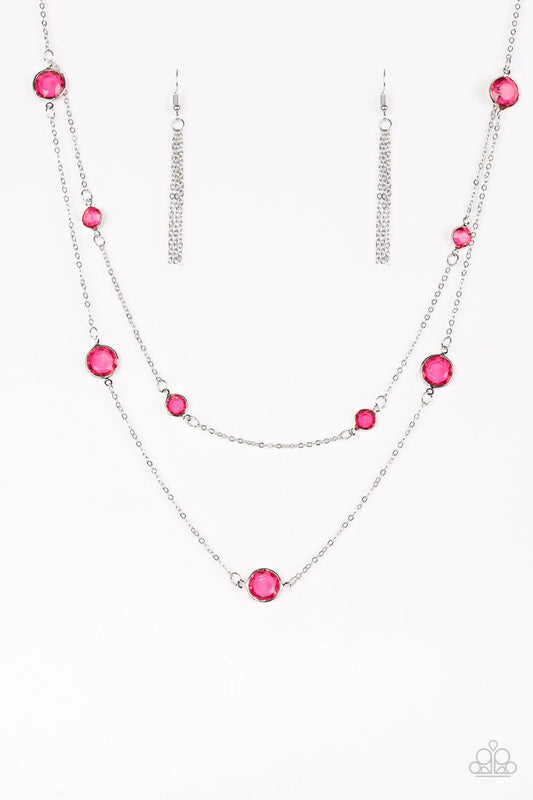 Raise Your Glass Pink Gem Necklace Paparazzi N0258