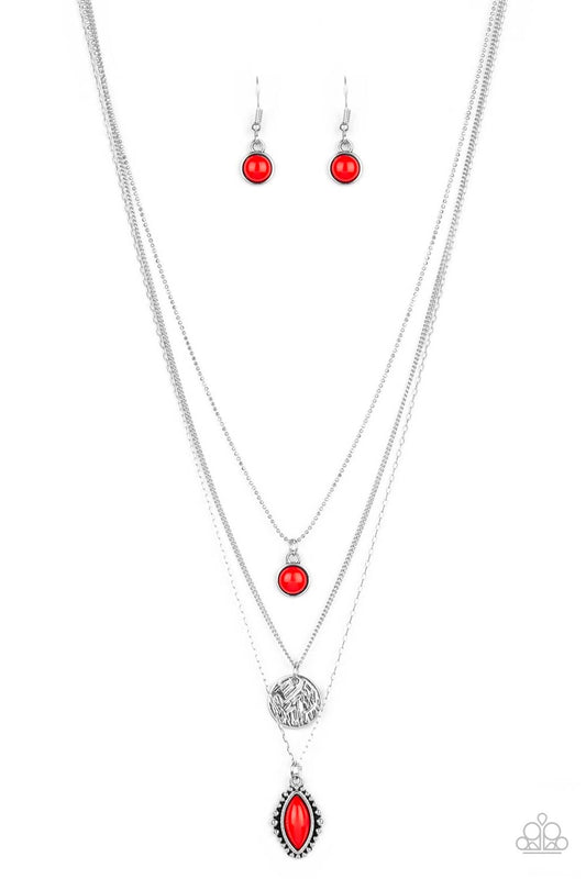 Tide Drifter Red Necklace Paparazzi N0017