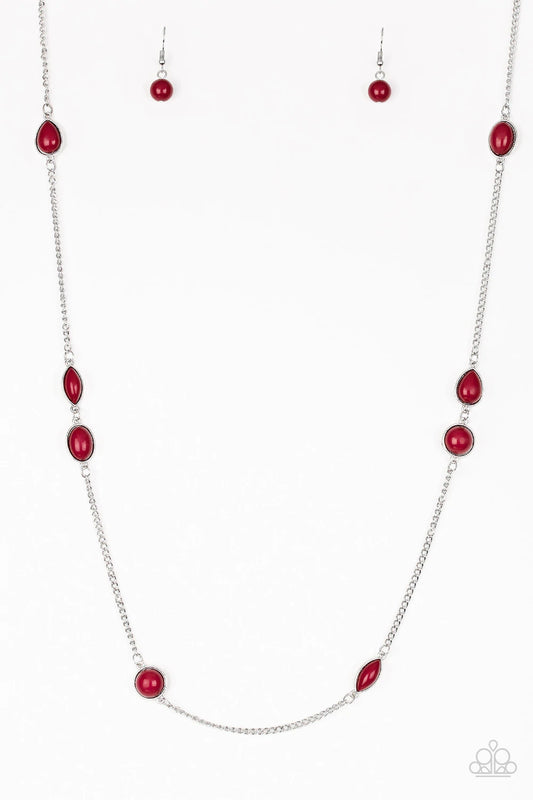 Pacific Piers Red Necklace Paparazzi N0333