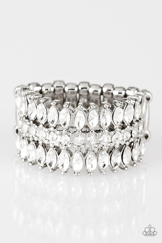 Paparazzi Treasury Fund White Rhinestone Ring R0085
