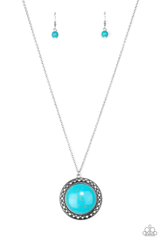 Run Out Of The Rodeo Blue Turquoise Stone Santa Fe Style Necklace Paparazzi N0227
