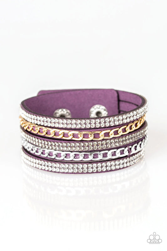 Fashion Fiend Purple Suede Urban Wrap Bracelet Paparazzi B0526