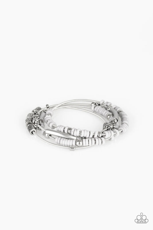 Tribal Spunk Silver And Gray Stretch Bracelet B0059