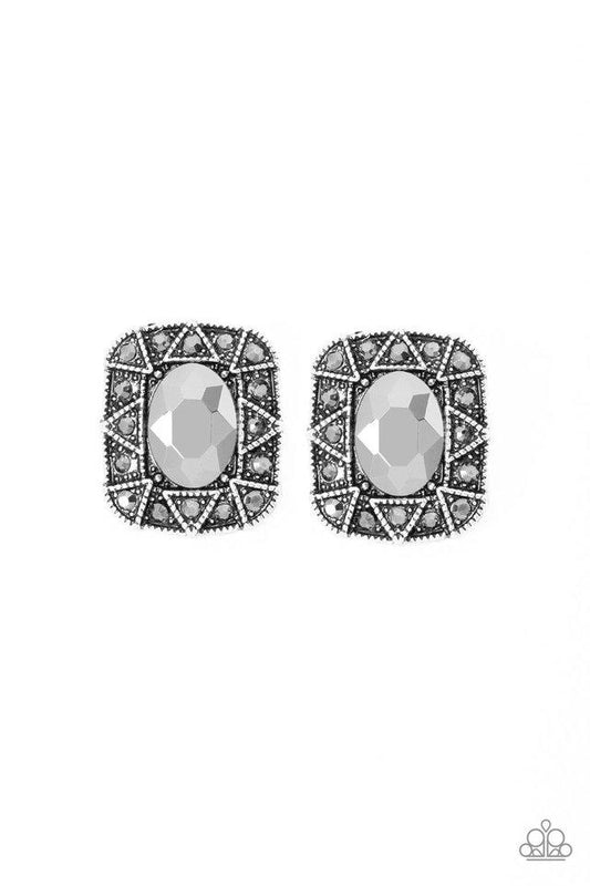 Young Money Silver Earrings Post Back Paparazzi E0037