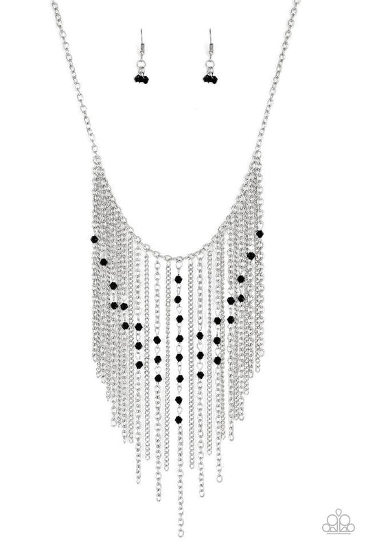 First Class Fringe Black Necklace Paparazzi N0560