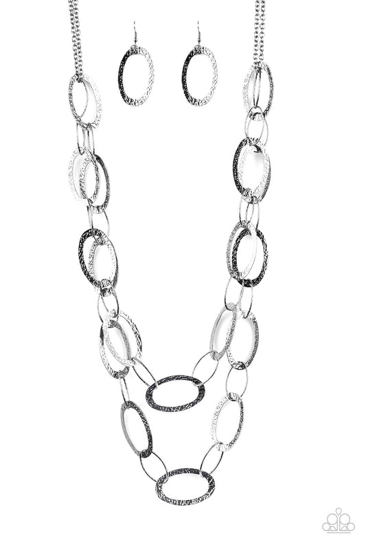 Glimmer Goals Silver Necklace Paparazzi N0629