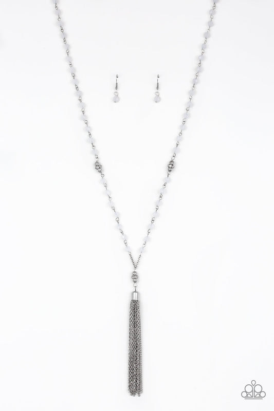 Tassel Takeover White Necklace Paparazzi N0597