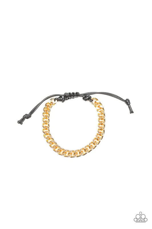 Throwdown Gold Chain Urban Pull Tie Bracelet B0095