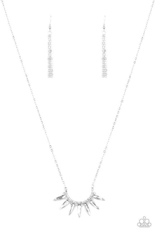 Empirical Elegance White Rhinestone Necklace Paparazzi N0038