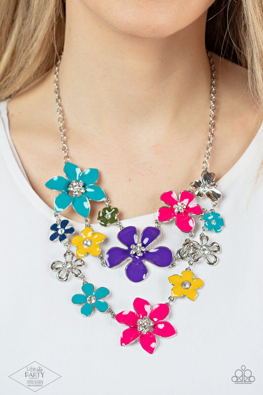 2013 Zi Collection Necklace - Multi Colored Flower Necklace Zi Collection Empire Diamond Exclusive Paparazzi