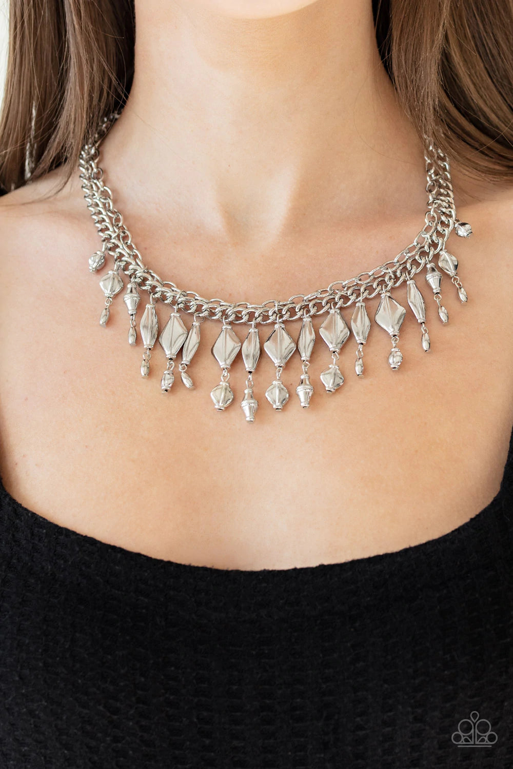 Trinket Trade Silver Necklace Paparazzi N0007