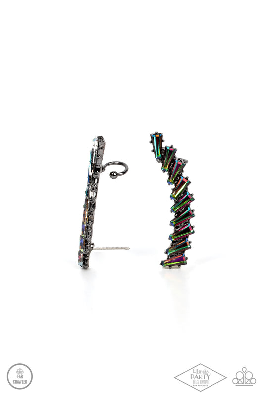 I Think ICE Can - Multi Oil Spill Ear Crawler Earring Paparazzi Black Diamond Exclusive Life Of The Party E0666