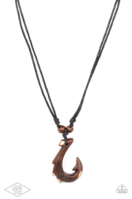 Off The Hook Brown Urban Necklace Black Diamond Exclusive Life Of The Party Paparazzi N0716