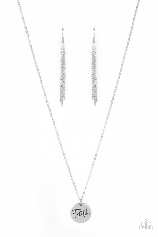 Choose Faith - Silver Necklace Paparazzi N0422