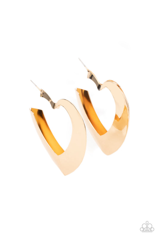 Heart-Racing Radiance - Gold Earring Paparazzi E0450