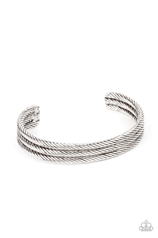 Armored Cable Silver Urban Bracelet Paparazzi B0161